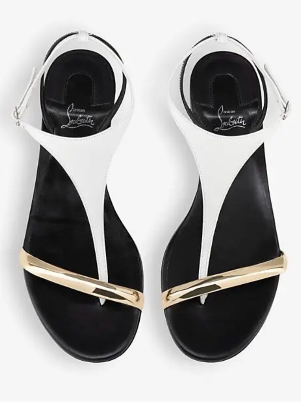 CHRISTIAN LOUBOUTIN Athinita Flat Leather Sandals Size EU 37 US 7